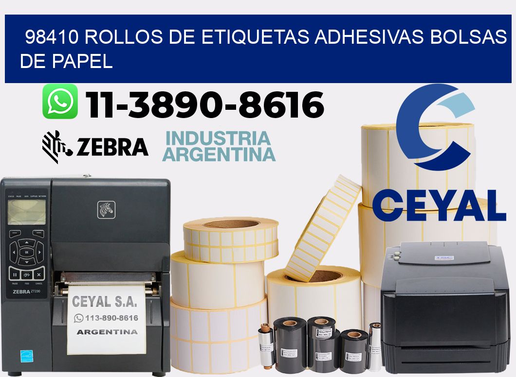 98410 rollos de etiquetas adhesivas bolsas de papel