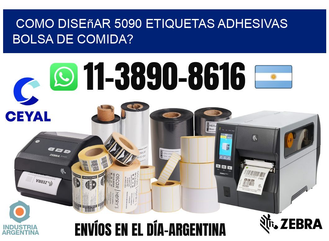 como diseñar 5090 etiquetas adhesivas bolsa de comida?
