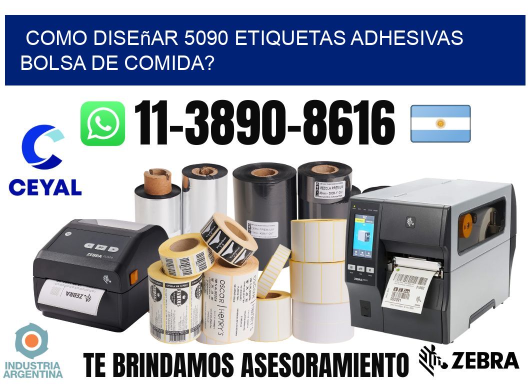 como diseñar 5090 etiquetas adhesivas bolsa de comida?