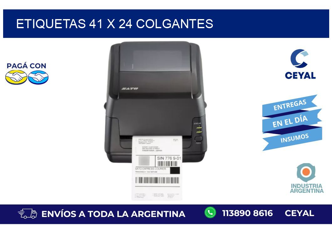 etiquetas 41 x 24 colgantes