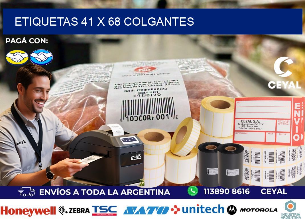etiquetas 41 x 68 colgantes