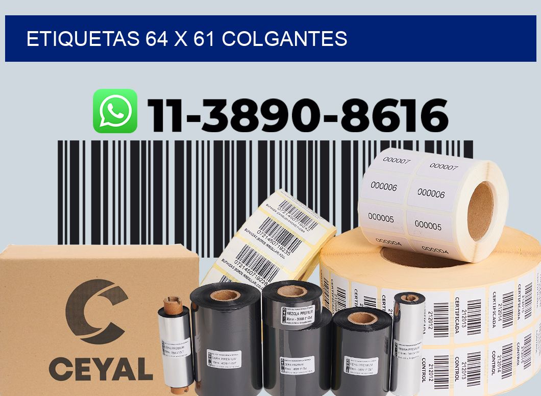 etiquetas 64 x 61 colgantes