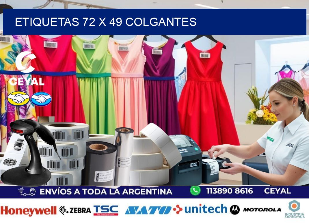etiquetas 72 x 49 colgantes