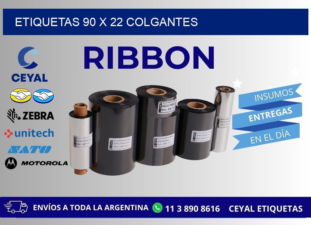 etiquetas 90 x 22 colgantes