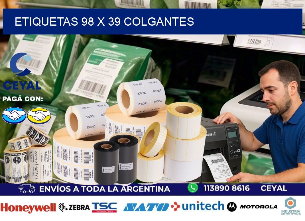 etiquetas 98 x 39 colgantes