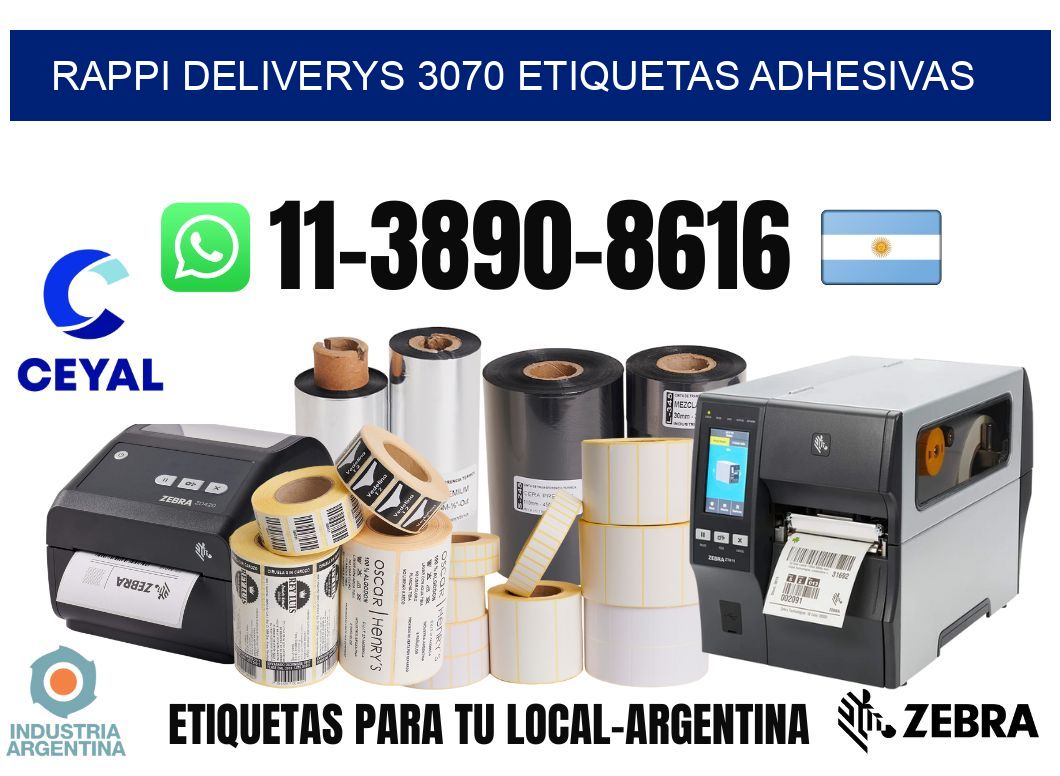 rappi deliverys 3070 etiquetas adhesivas