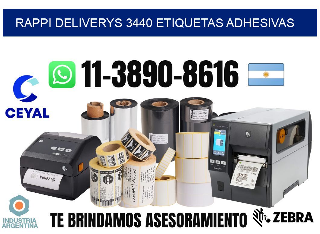 rappi deliverys 3440 etiquetas adhesivas