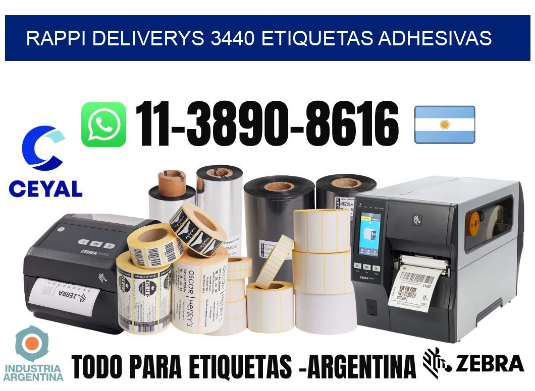 rappi deliverys 3440 etiquetas adhesivas