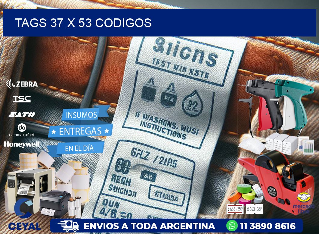 tags 37 x 53 codigos