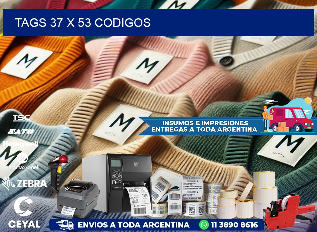 tags 37 x 53 codigos