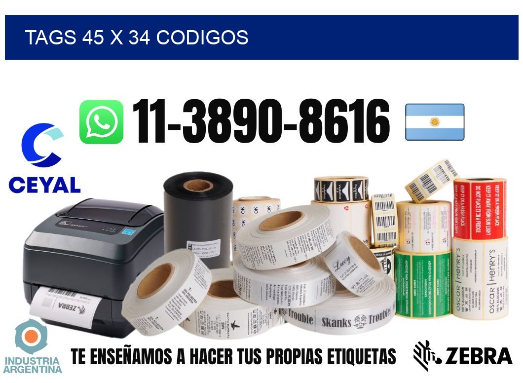 tags 45 x 34 codigos
