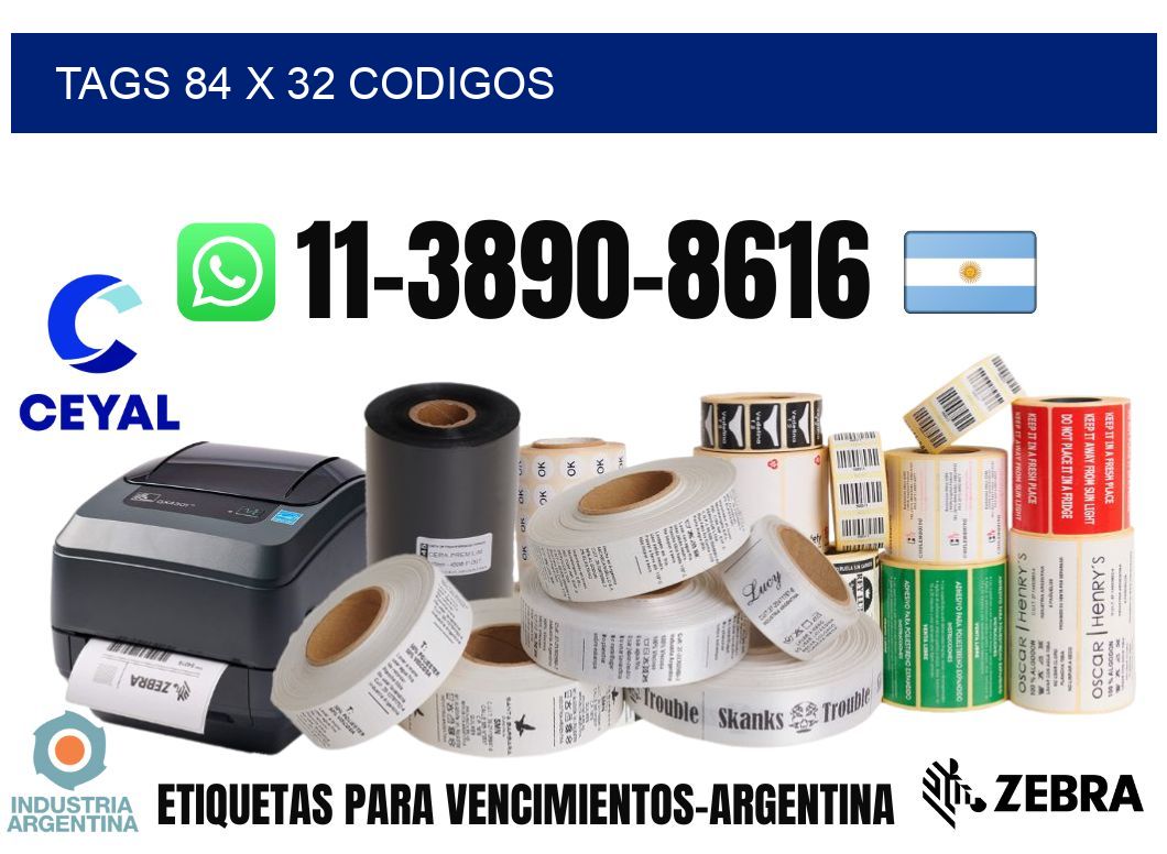 tags 84 x 32 codigos
