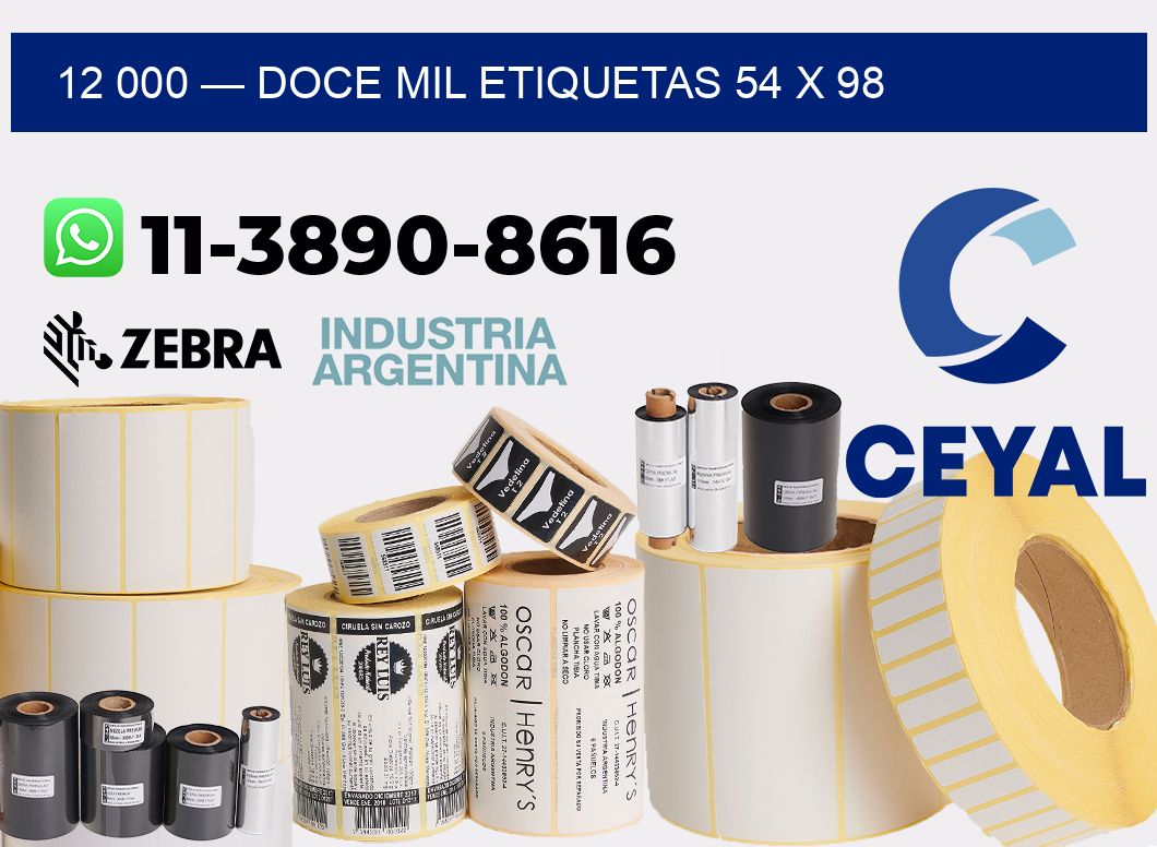 12 000 — doce mil etiquetas 54 x 98