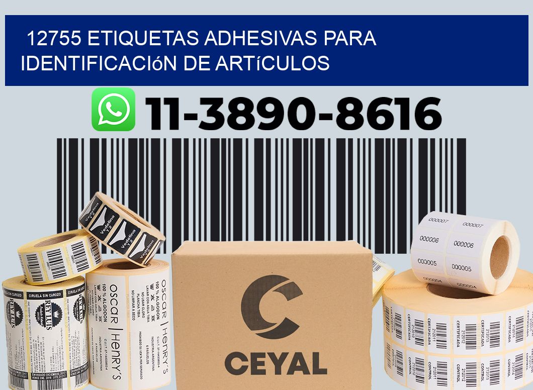 12755 Etiquetas adhesivas para identificación de artículos