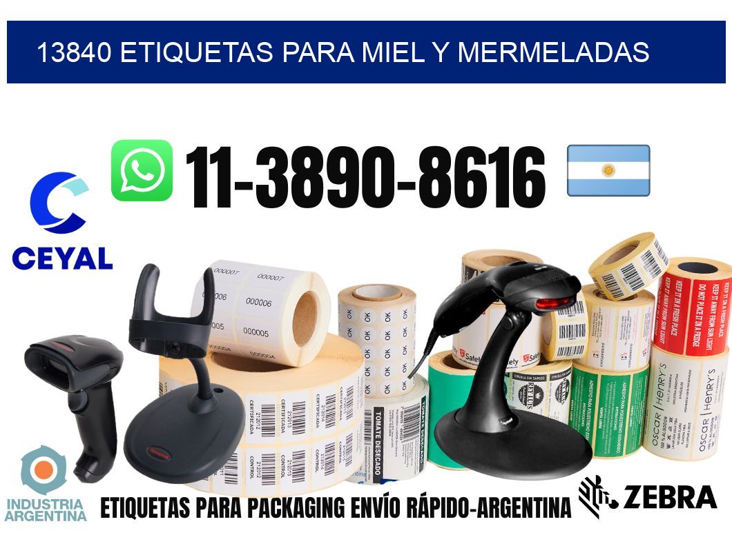 13840 Etiquetas para miel y mermeladas