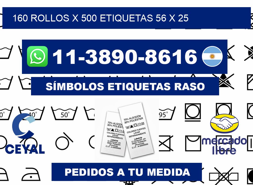 160 rollos x 500 etiquetas 56 x 25
