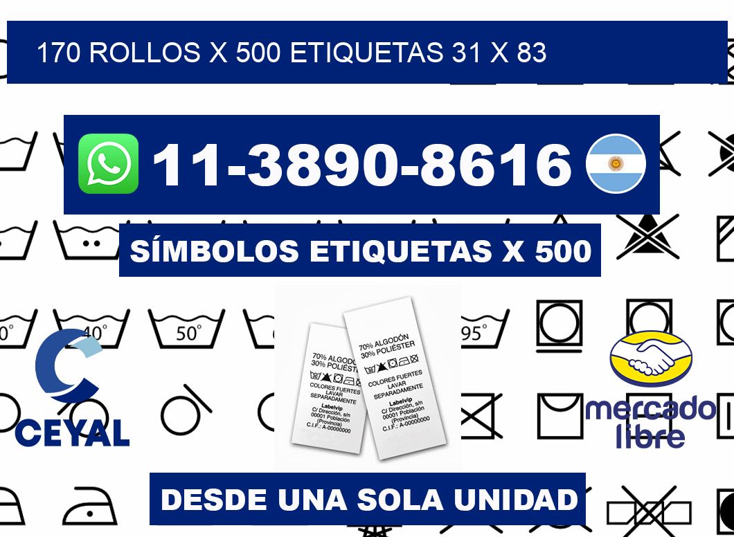 170 rollos x 500 etiquetas 31 x 83