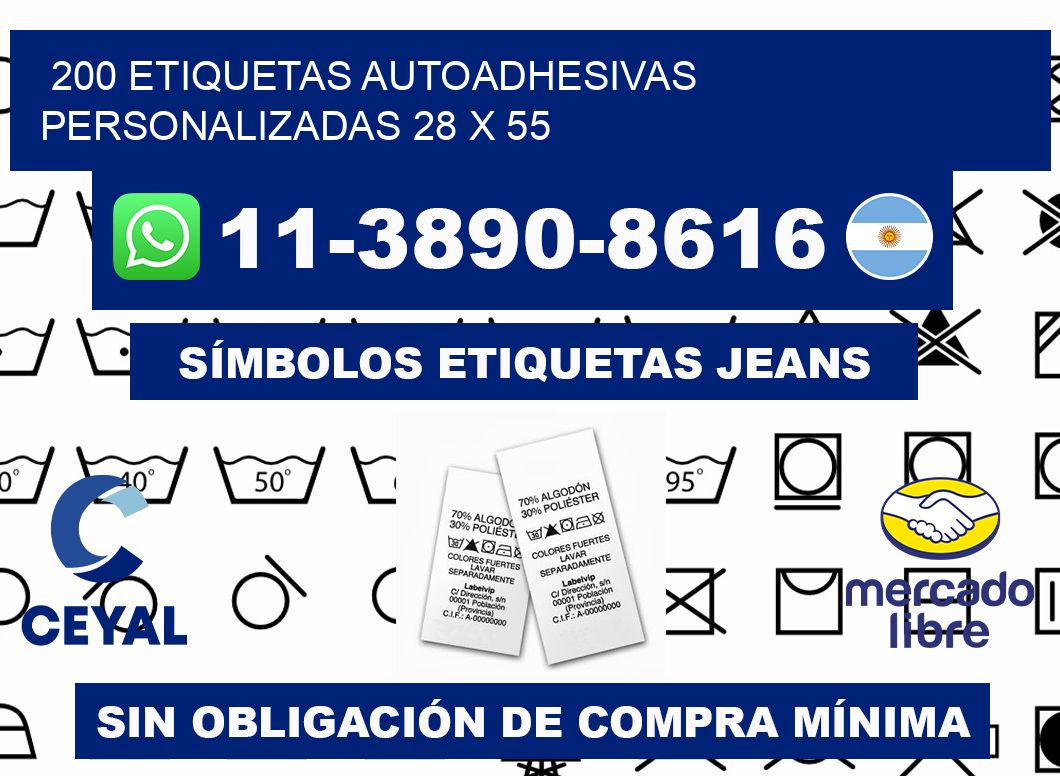 200 Etiquetas autoadhesivas personalizadas 28 x 55