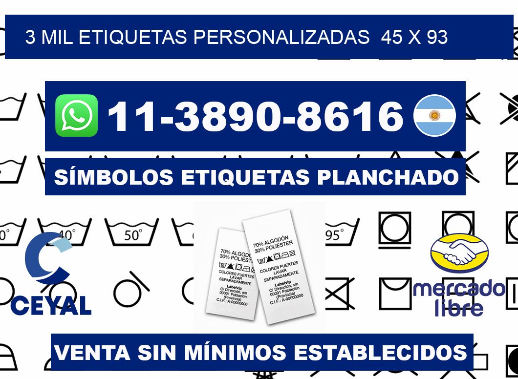3 mil etiquetas personalizadas  45 x 93