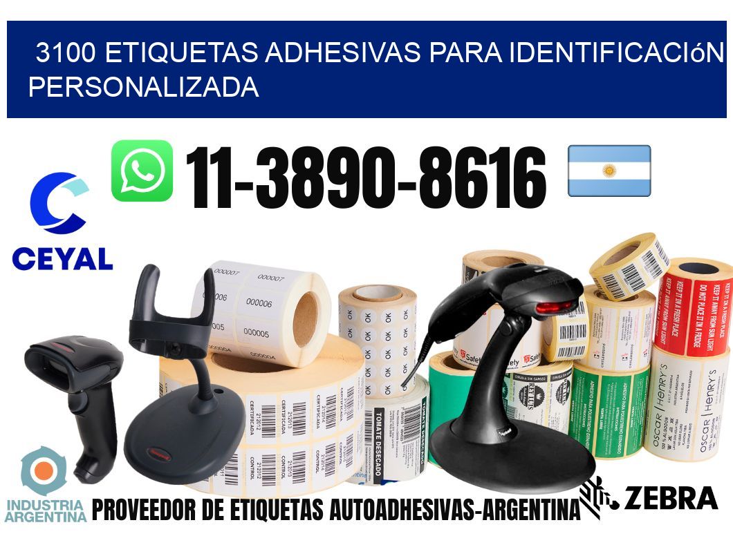 3100 Etiquetas adhesivas para identificación personalizada
