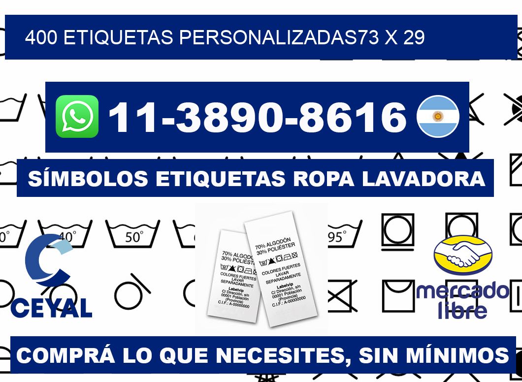 400 ETIQUETAS PERSONALIZADAS73 x 29