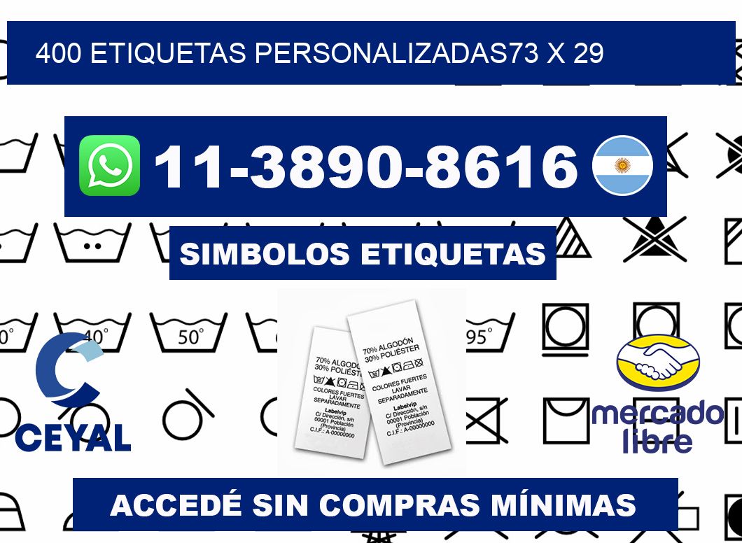 400 ETIQUETAS PERSONALIZADAS73 x 29
