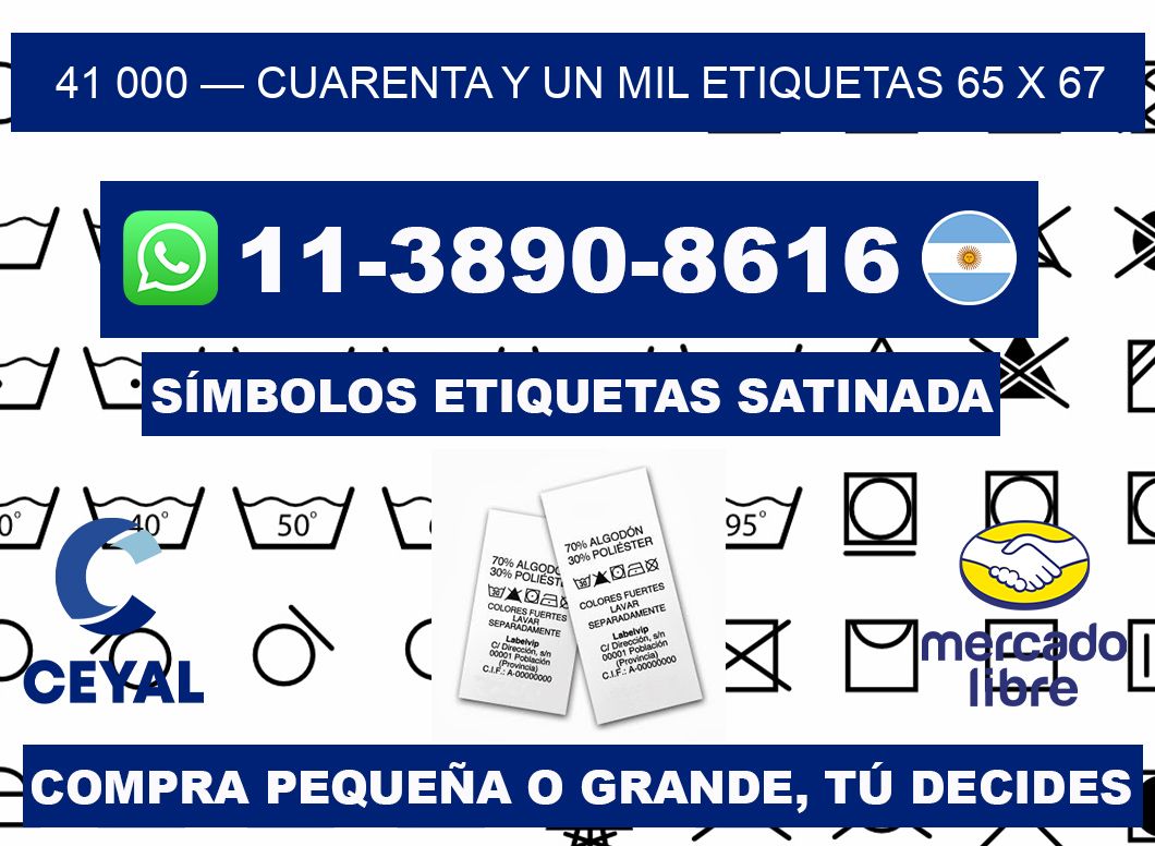 41 000 — cuarenta y un mil etiquetas 65 x 67