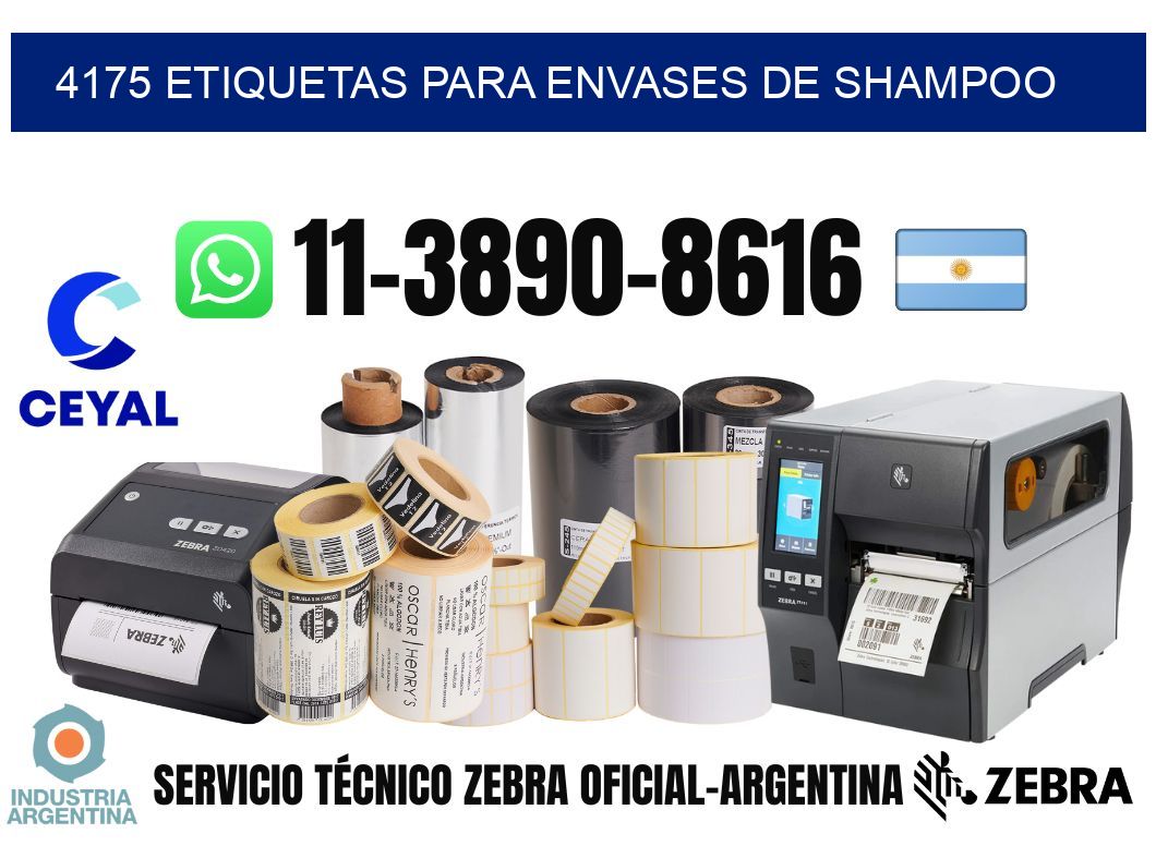 4175 Etiquetas para envases de shampoo