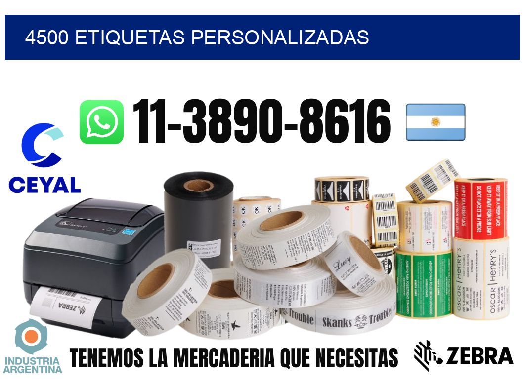 4500 etiquetas personalizadas