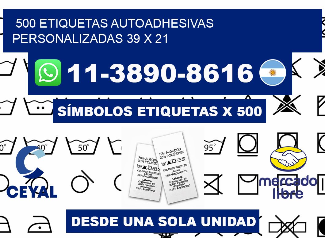 500 Etiquetas autoadhesivas personalizadas 39 x 21
