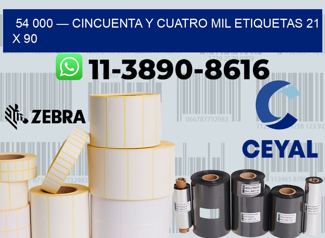 54 000 — cincuenta y cuatro mil etiquetas 21 x 90