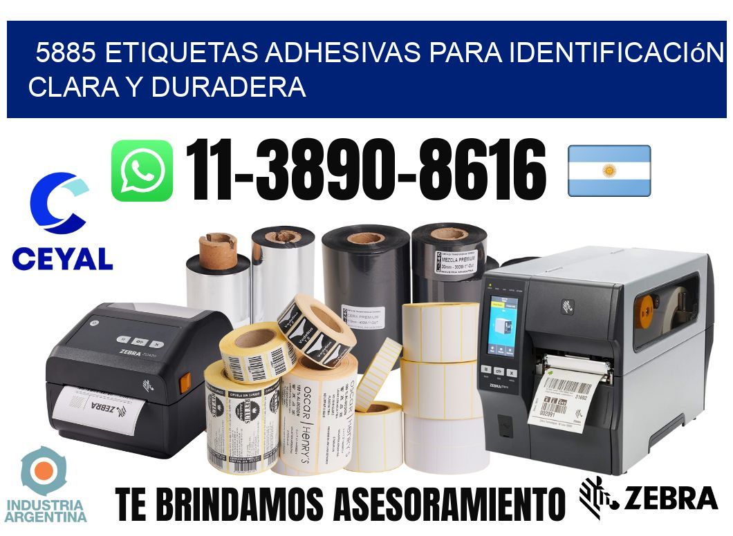 5885 Etiquetas adhesivas para identificación clara y duradera