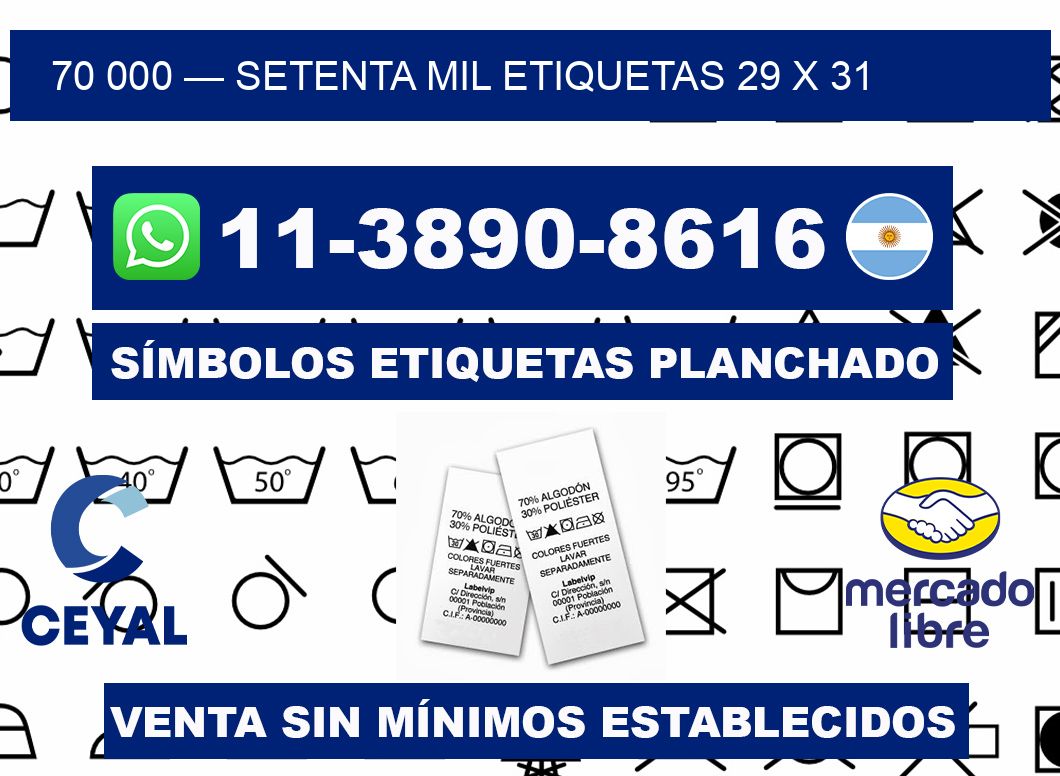70 000 — setenta mil etiquetas 29 x 31