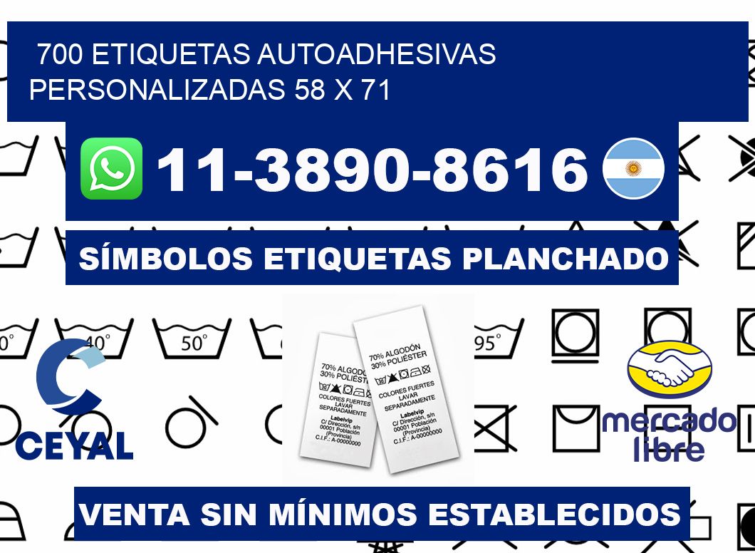 700 Etiquetas autoadhesivas personalizadas 58 x 71