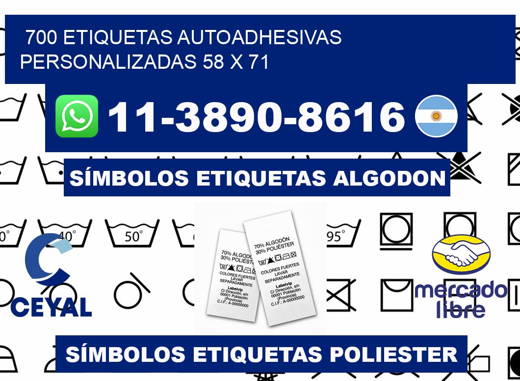 700 Etiquetas autoadhesivas personalizadas 58 x 71