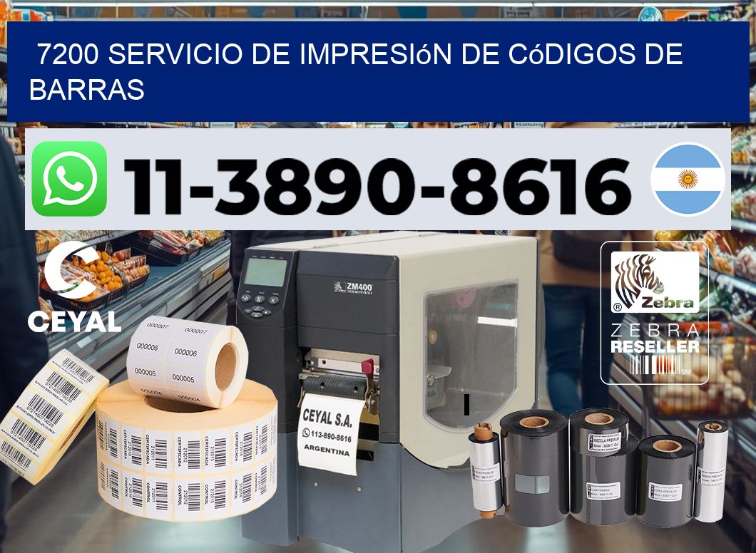 7200 Servicio de impresión de códigos de barras