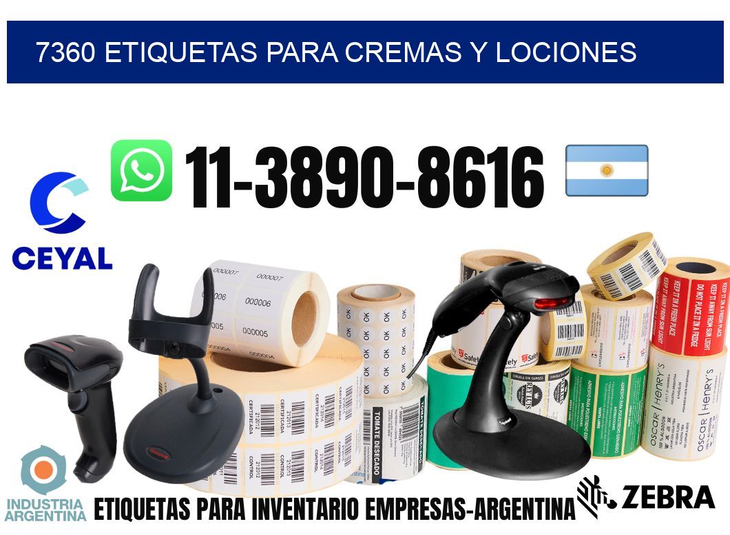 7360 Etiquetas para cremas y lociones