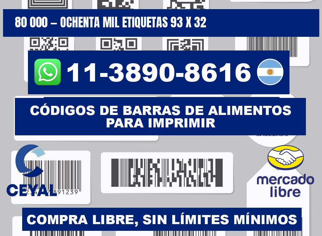 80 000 — ochenta mil etiquetas 93 x 32