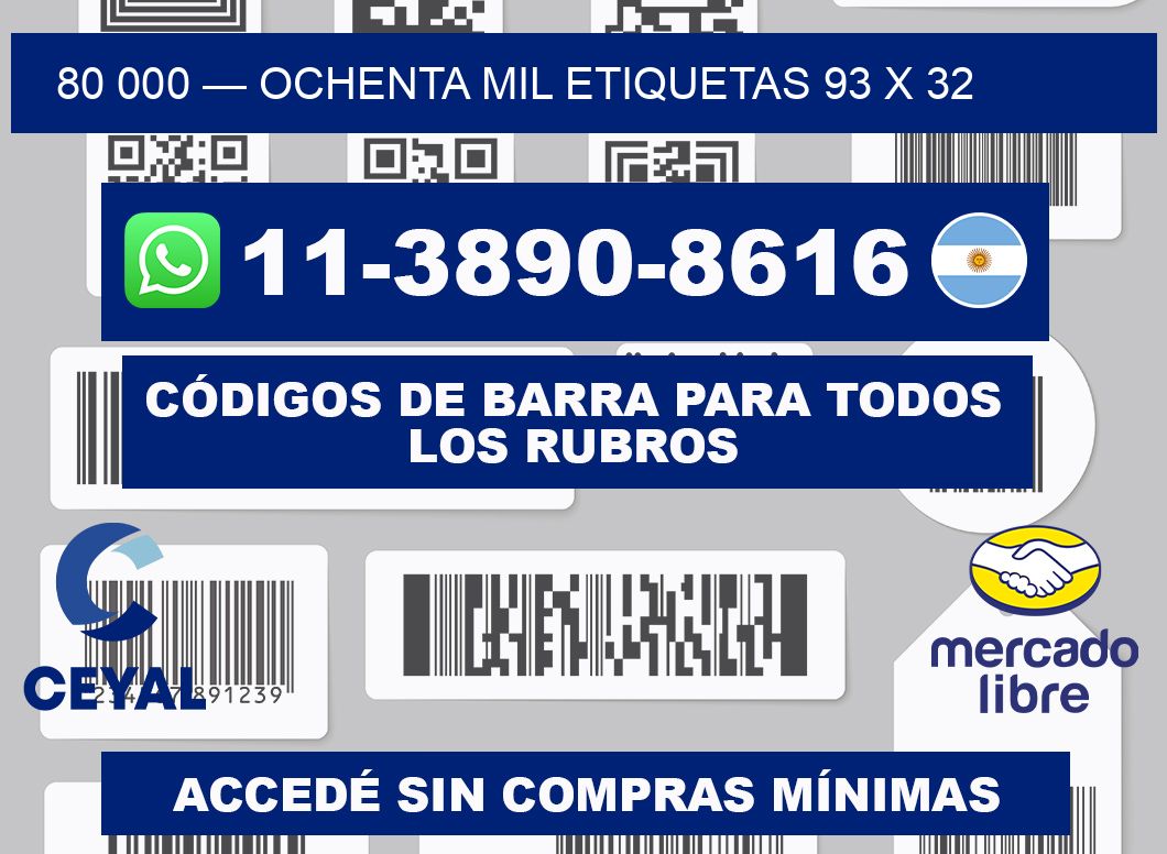 80 000 — ochenta mil etiquetas 93 x 32
