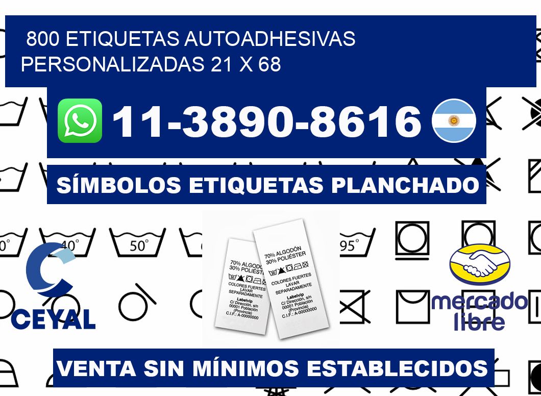 800 Etiquetas autoadhesivas personalizadas 21 x 68