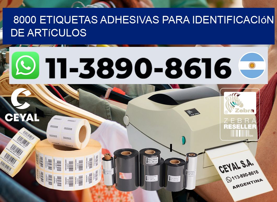 8000 Etiquetas adhesivas para identificación de artículos