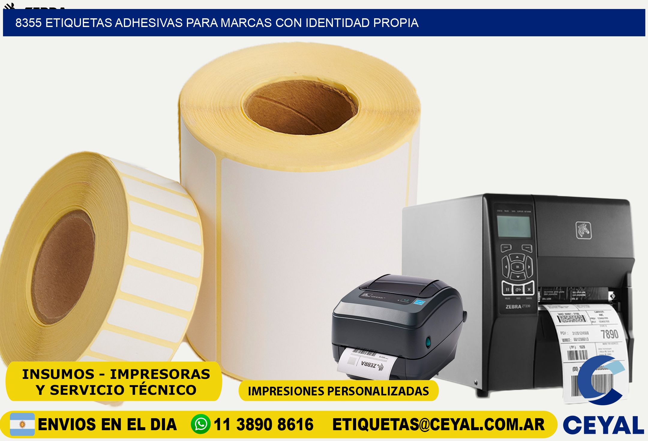8355 Etiquetas adhesivas para marcas con identidad propia