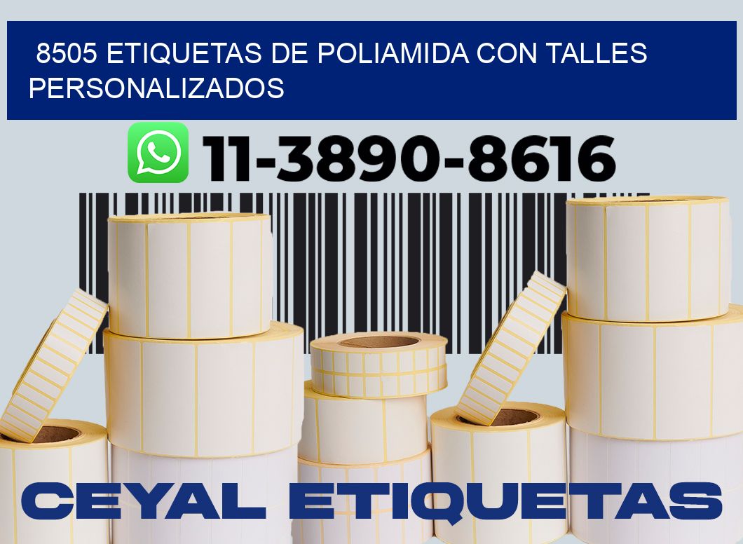 8505 Etiquetas de poliamida con talles personalizados