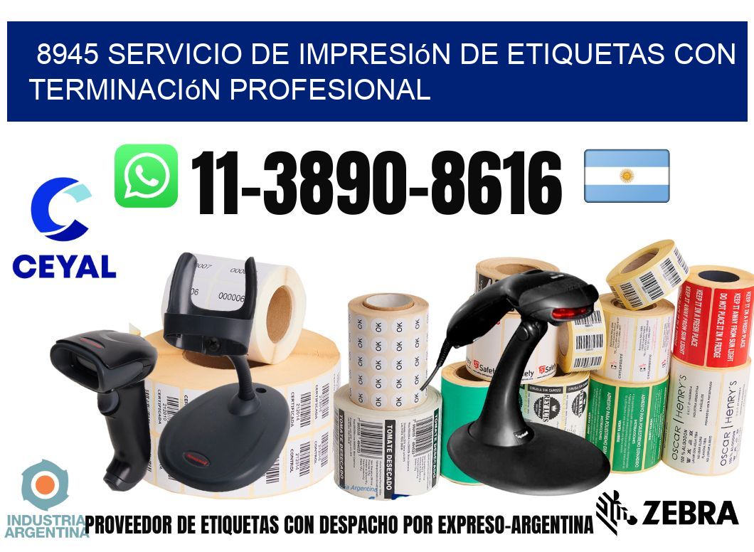 8945 Servicio de impresión de etiquetas con terminación profesional