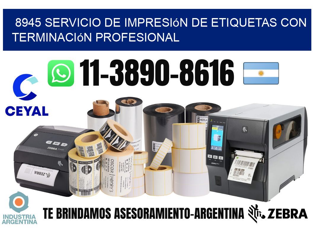8945 Servicio de impresión de etiquetas con terminación profesional
