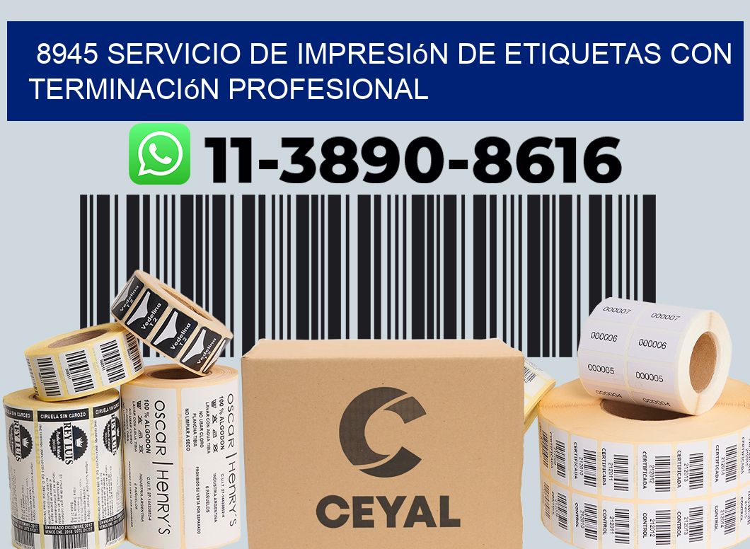 8945 Servicio de impresión de etiquetas con terminación profesional