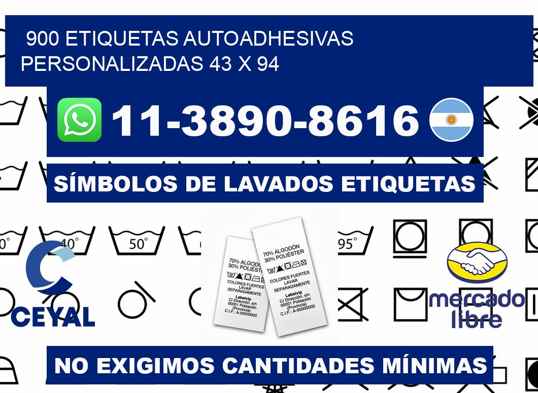 900 Etiquetas autoadhesivas personalizadas 43 x 94