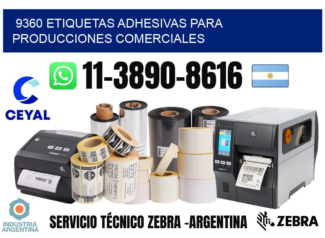 9360 Etiquetas adhesivas para producciones comerciales