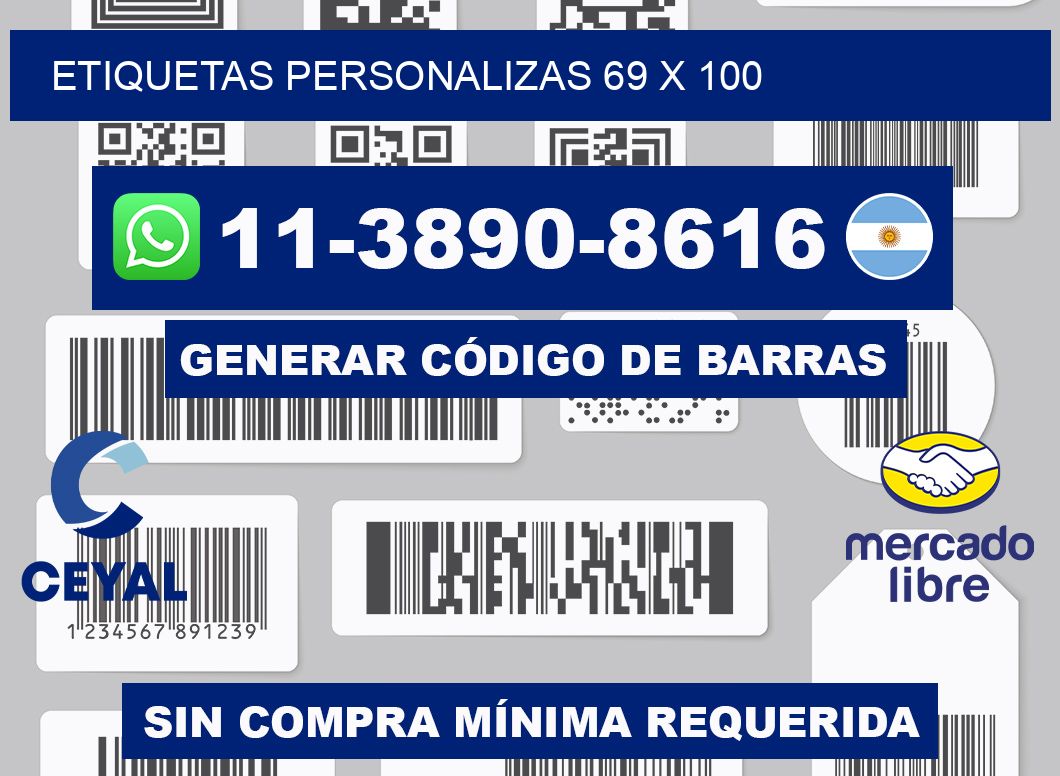 ETIQUETAS PERSONALIZAS 69 x 100