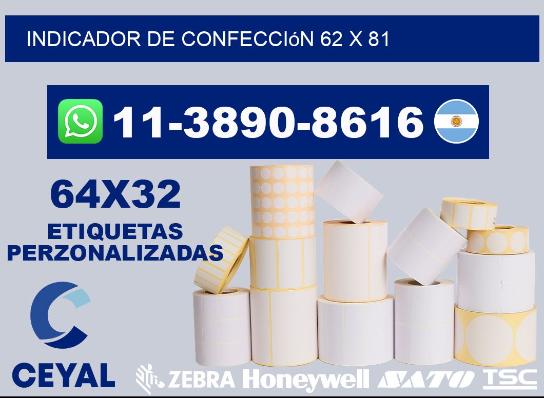 Indicador de confección 62 x 81